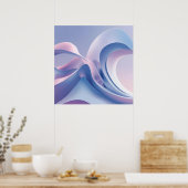 Poster Pastel Abstrait Wave Art - Design numérique apaisa (Cuisine)