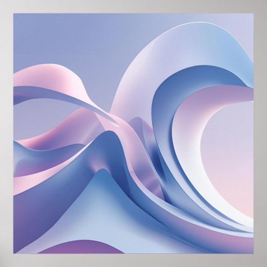 Poster Pastel Abstrait Wave Art - Design numérique apaisa (Devant)