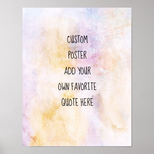 Poster pastel aquarelle ajouter un devis artistique perso (Devant)