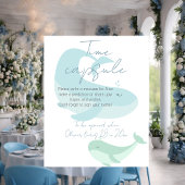 Poster Pastel Aquarelle Bleu Vert Baleine Temps Capsule