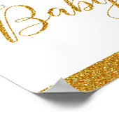 Poster Pastel arc-en-ciel or rose baby shower signe de bi (Coin)