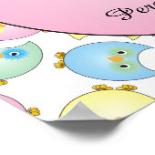 Poster Pastel Baby Owl Nursery Thème en rose (Coin)