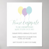 Poster Pastel ballons lilas 1er Anniversaire heure Capsul (Devant)
