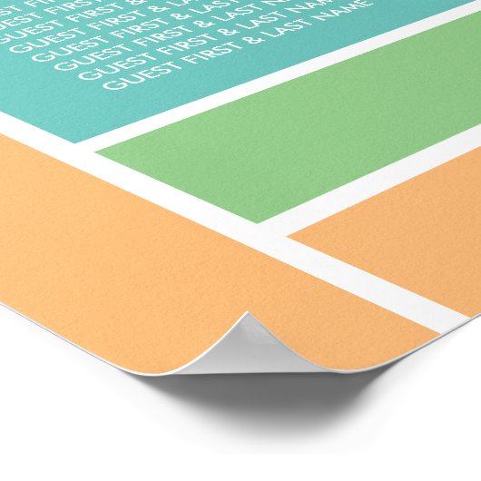 Poster Pastel Block - Tropical Colours - Seating Chart (Coin)