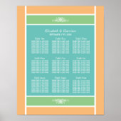 Poster Pastel Block - Tropical Colours - Seating Chart (Devant)