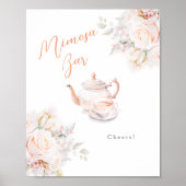 Poster Pastel Blooms Bride Tea Party Mimosa Bar (Devant)