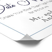 Poster Pastel Blue Elegant Rose Mariage Date Nuit (Coin)