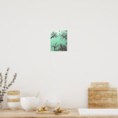 Poster Pastel Blue Palm Trees Sunset Photo Imprimer (Cuisine)