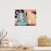 Poster Pastel Blue Rose Dragon (Cuisine)