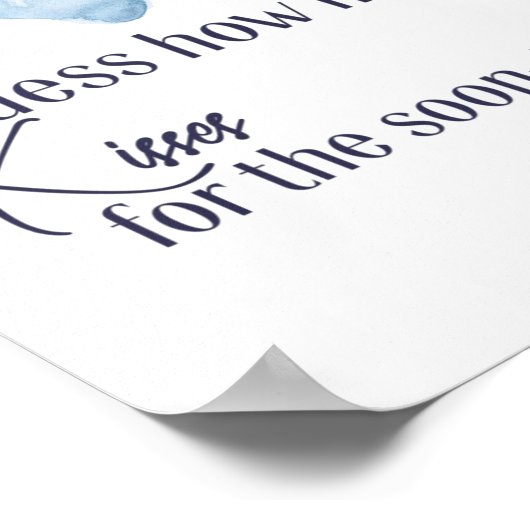 Poster Pastel Blue Rose Floral Devinez Combien De Baisers (Coin)