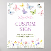 Poster Pastel Butterfly Anniversaire de fête Signal perso (Devant)