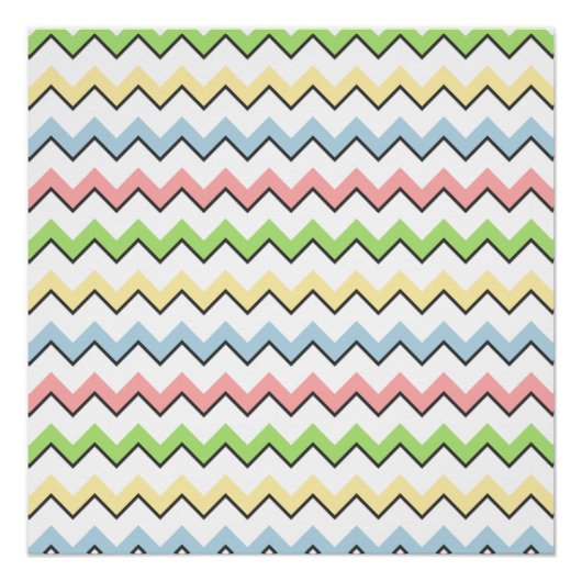 Poster Pastel Chevron-Drop Shadow par Shirley Taylor (Devant)