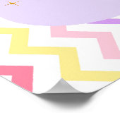 Poster Pastel Chevron Merci magique Unicorn Anniversaire (Coin)