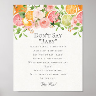 Poster Pastel Citrus Floral Cutie Ne Dire Baby Game