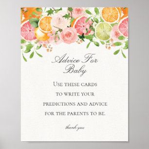 Poster Pastel Citrus Floral Little Cutie Conseils pour bé