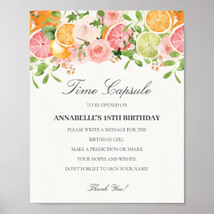 Poster Pastel Citrus Floral Little Cutie Time Capsule