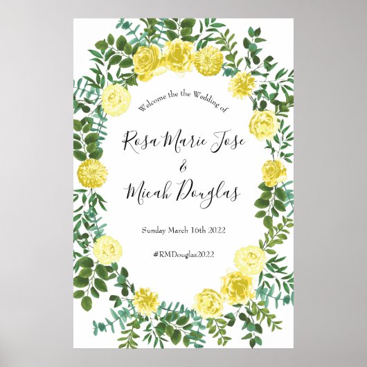 Poster Pastel clair Peony et Rose Floral Mariage (Devant)