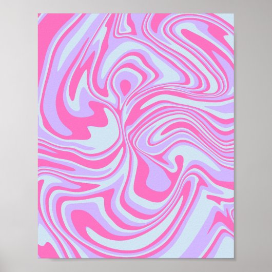 Poster Pastel Color Waves in Pink, Lavender, & Light Blue (Devant)