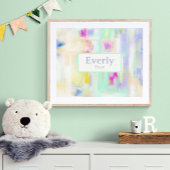 Poster Pastel Custom Baby Name Kids Room Wall Art
