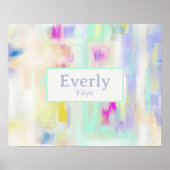 Poster Pastel Custom Baby Name Kids Room Wall Art (Devant)