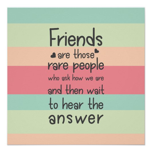 Poster Pastel Cute Friends rare Friendship Citation Grand (Devant)