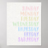 Poster Pastel Days of the Week Infirmière d'éducation Imp (Devant)