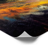 Poster Pastel Dessin Colorful Nighttime Paysage Lune (Coin)