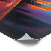 Poster Pastel Dessin Geisha Sunset Parapluie (Coin)