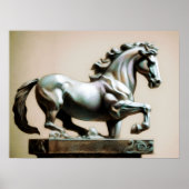 Poster Pastel Dessin Kneeling Statue du cheval (Devant)