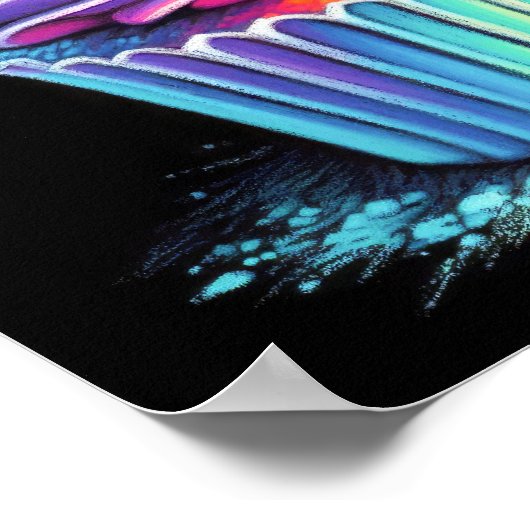 Poster Pastel Dessin Rainbow Swirl Frosting Cupcake (Coin)