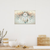 Poster Pastel Floral Butterfly Dreamcatcher (Cuisine)