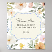 Poster Pastel Floral Flower Bar (Devant)