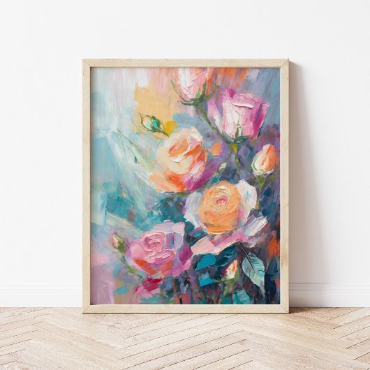 Poster Pastel Floral Moderne Impressionniste Peinture