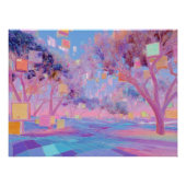 Poster Pastel Glitch Forest in Dreamscape Bloom (Devant)