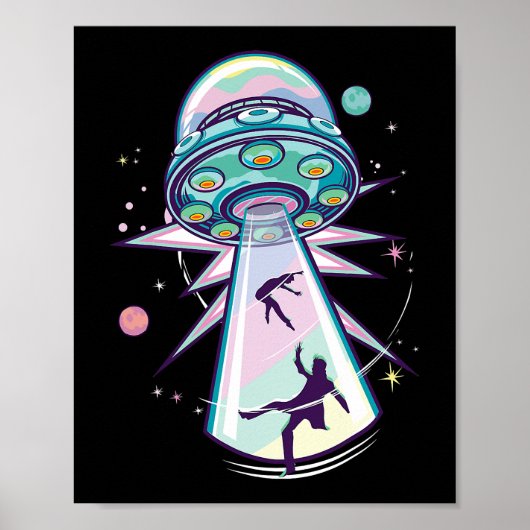 Poster Pastel Goth Alien Abduction Esthétique vaisseau sp (Devant)