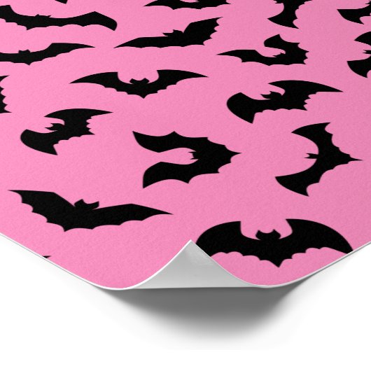 Poster Pastel goth chauve-souris rose motif halloween (Coin)