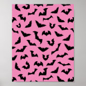 Poster Pastel goth chauve-souris rose motif halloween (Devant)