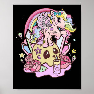 Poster Pastel Goth Cute Unicorne Déplaisante Gothique Kaw