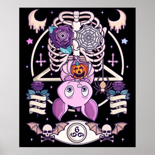 Poster Pastel Goth Déplaisant Kawaii Cadeau Chibi Hallowe (Devant)