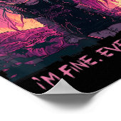 Poster Pastel Goth Menhera I'm Fine Sad Anime Girl Déplai (Coin)