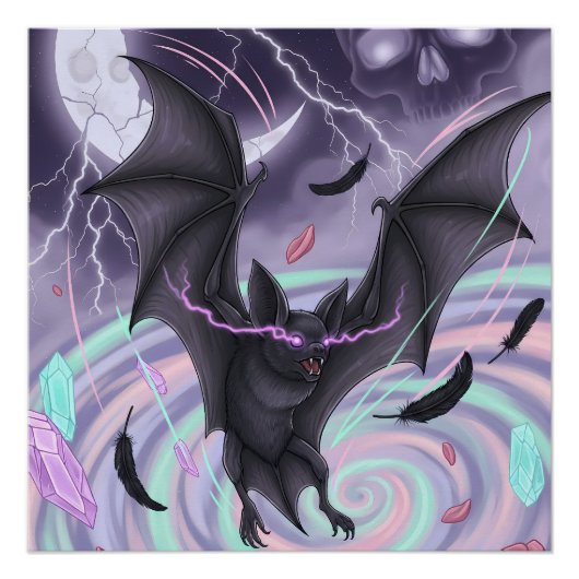 Poster Pastel Goth Mystical Bat (Devant)