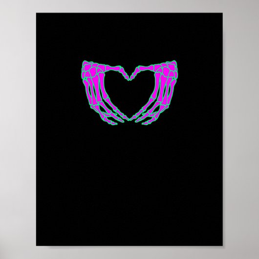 Poster Pastel Goth Vêtements, Skeleton Mains de coeur (Devant)