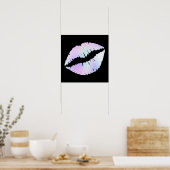 Poster Pastel Iridescente Foil Lipstick Baiser en noir (Cuisine)
