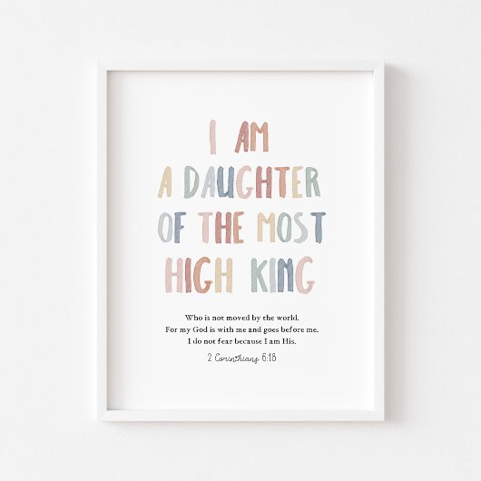 Poster Pastel Je suis une fille de la plus haute impressi