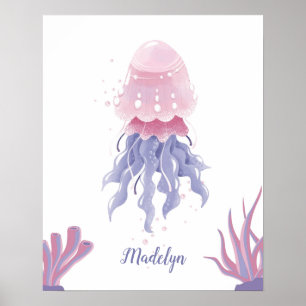 Poster Pastel Jellyfish Dreams personnalisable