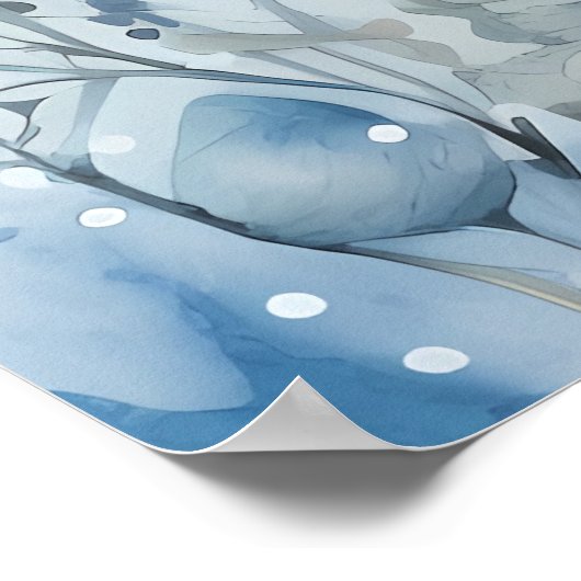 Poster Pastel Light Blue Snowman (Coin)