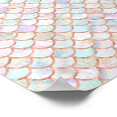 Poster Pastel Mermaid Scales Motif Rose or (Coin)