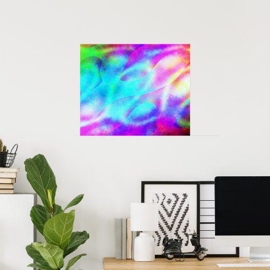 Poster Pastel Neon Rainbow Gradient Art (Bureau à domicile)