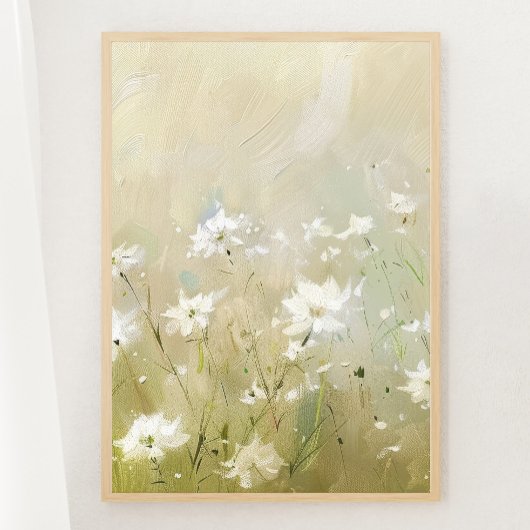 Poster Pastel Olive Green Fleur sauvage Meadow Imprimer 2