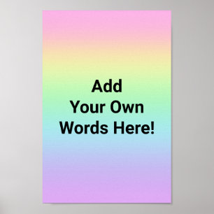 Poster Pastel personnalisé Arc-en-ciel